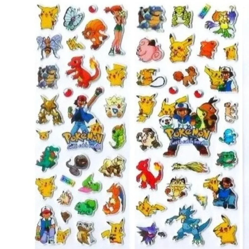 NEW 90's POKEMON ANIME PUFFY STICKERS HOBBIES GAMES POP ADHESIVES PART FAVORS